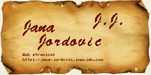Jana Jordović vizit kartica